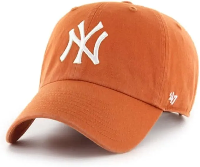 47 New York Yankees Mens Womens Clean Up Adjustable Strapback Clay Hat