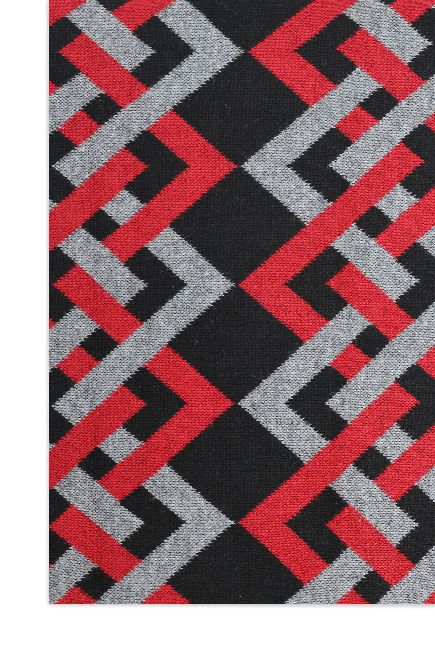 ABSTRACT PATTERNED KNIT SCARF-BLACK