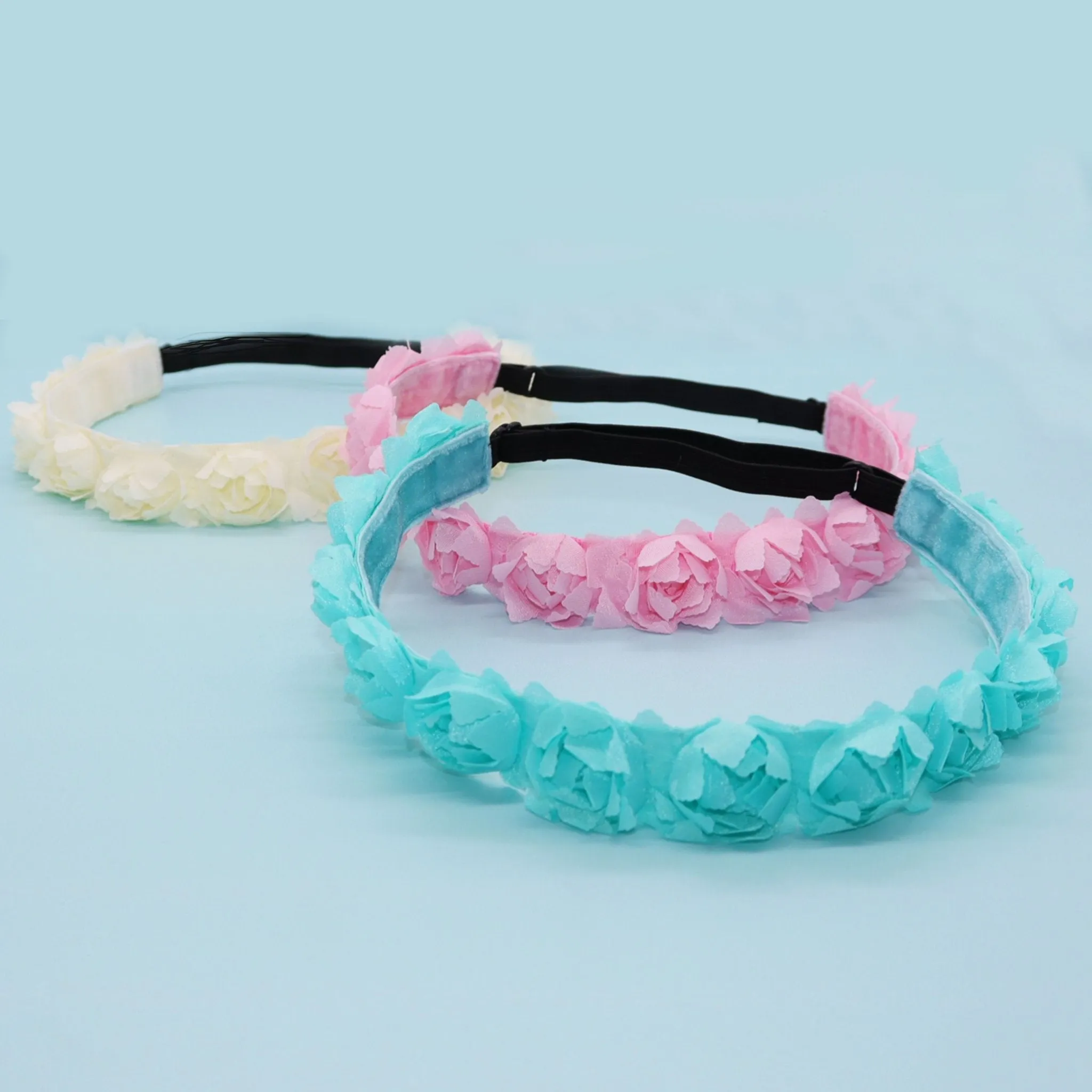 Adjustable No Slip Floral Headbands - 3 Pack