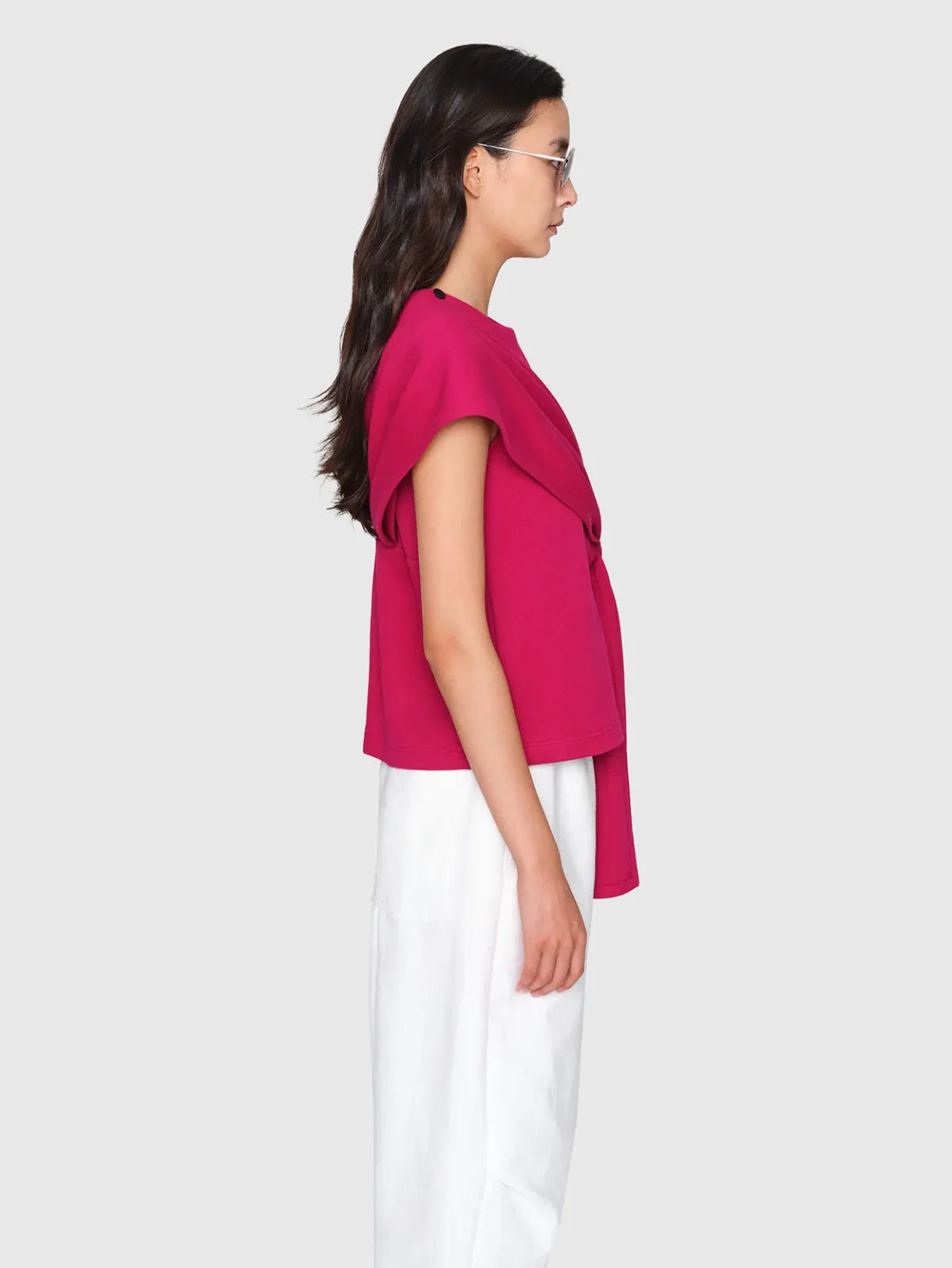 ASSEMBLY Cotton Pique Top Fuschia