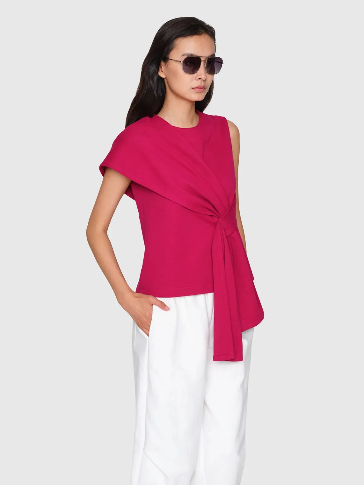 ASSEMBLY Cotton Pique Top Fuschia