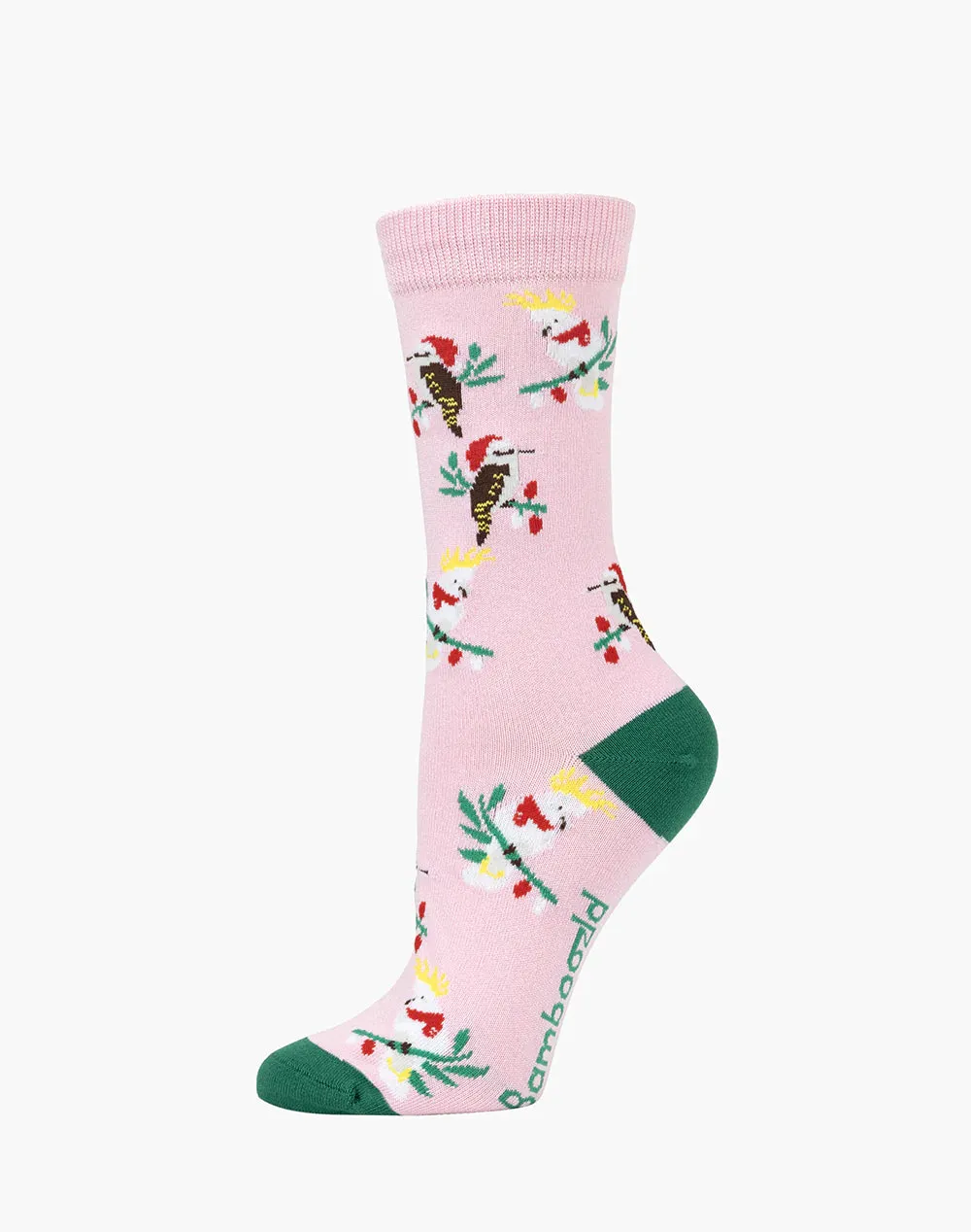 Aussie Xmas Birds Women's Bamboo Crew Socks