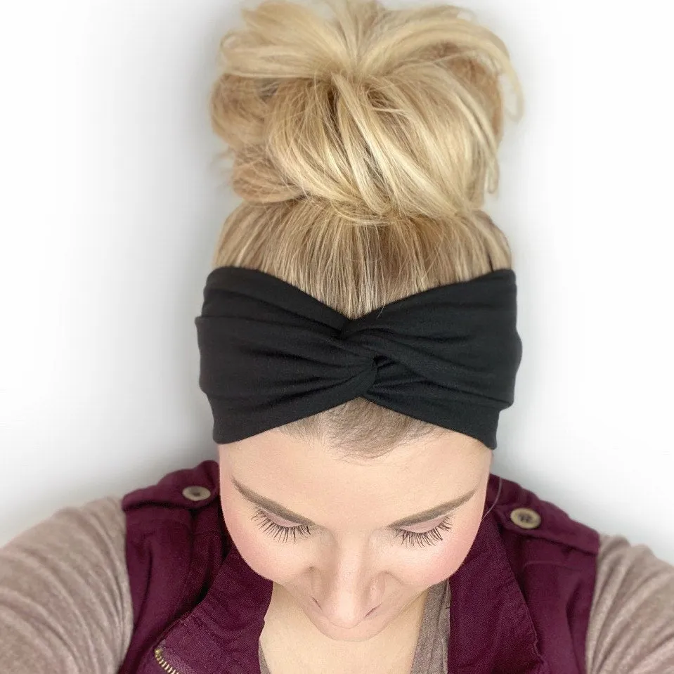 Black Twist Turban Headband