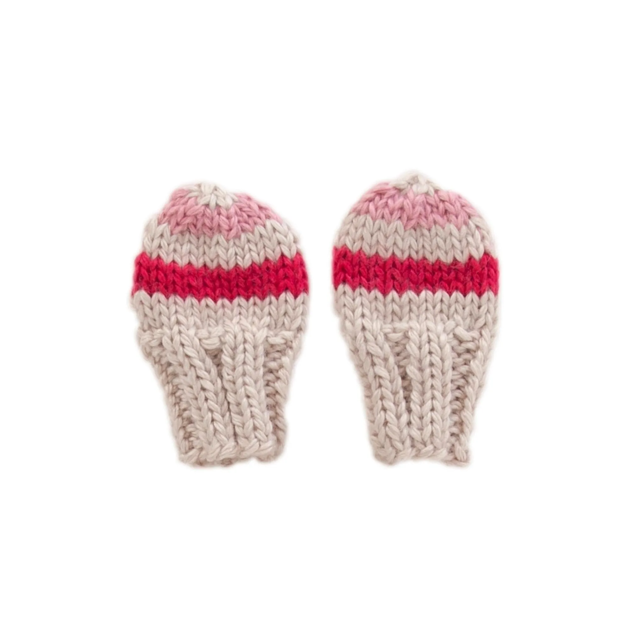 Checks Baby Mittens Pink