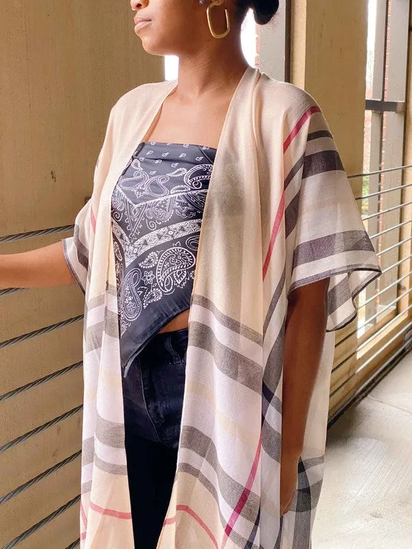 Classy Plaid Kimono