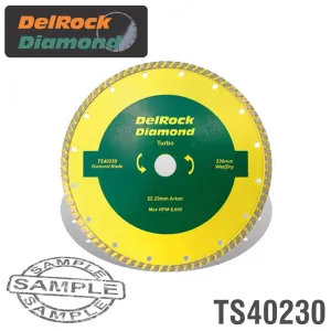 DELROCK DIAMOND BLADE 230MM TURBO DELROCK TS40230