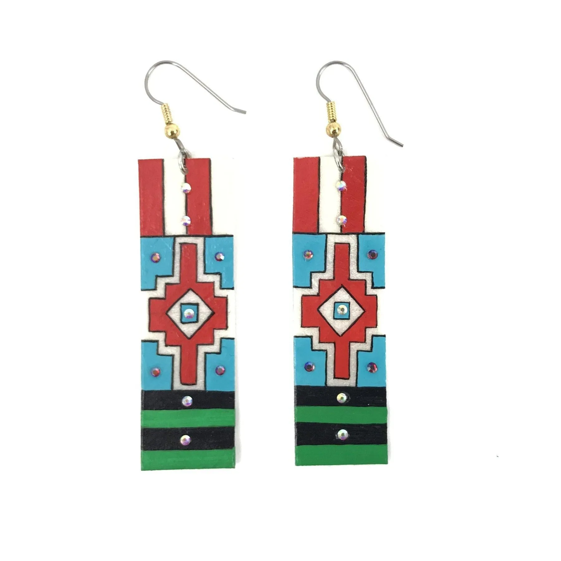 Dominic Arquero Rectangle Rawhide Earrings