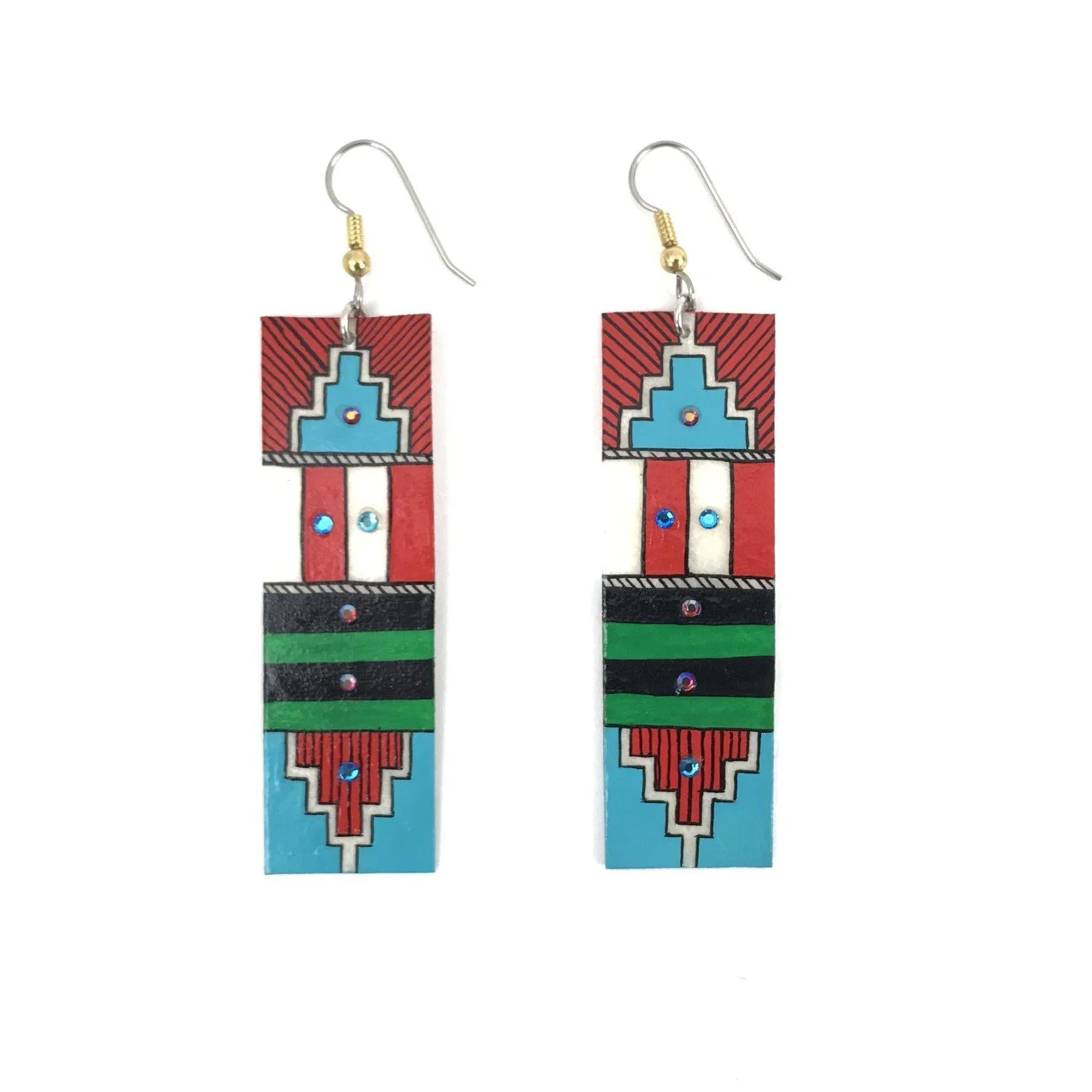 Dominic Arquero Rectangle Rawhide Earrings