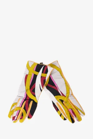 Emilio Pucci Multicolor Leather/Corduroy Gloves