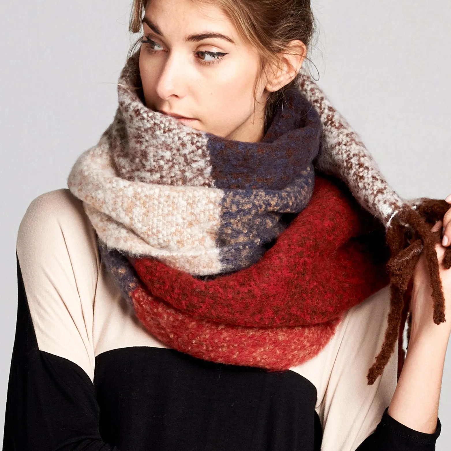 Extra Soft Color Block Cozy Scarf