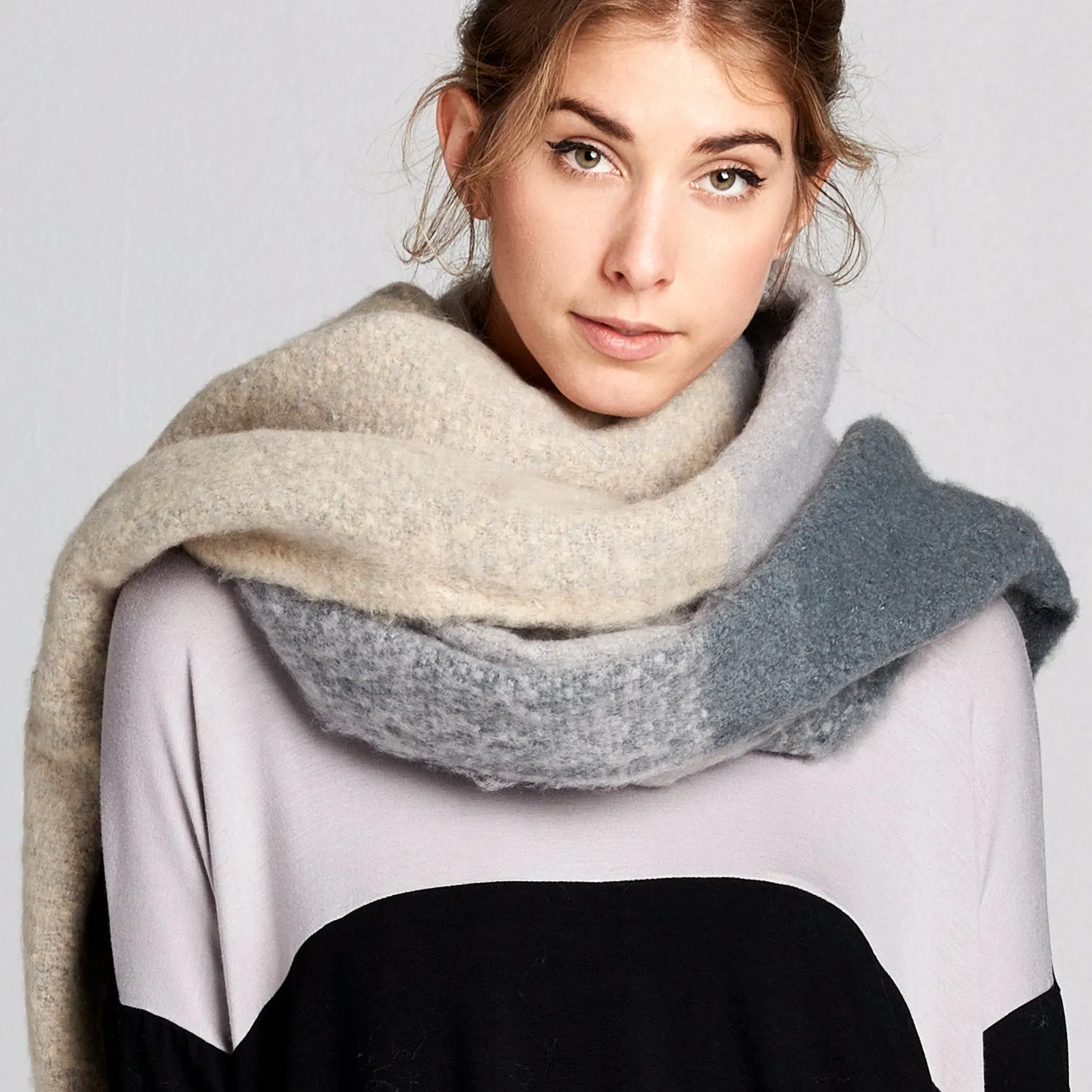 Extra Soft Color Block Cozy Scarf