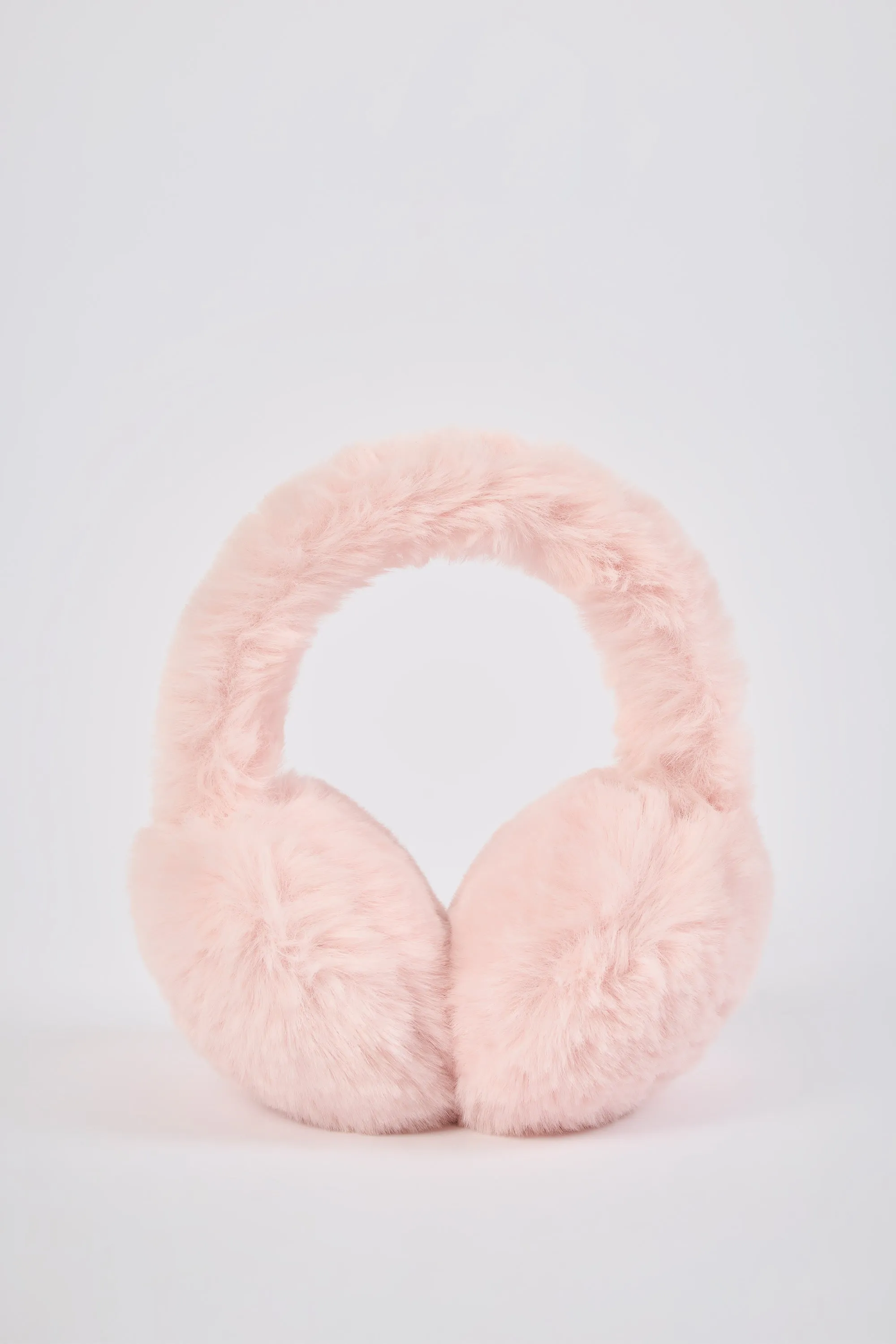 Faux-Fur Earmuffs in Pastel Pink