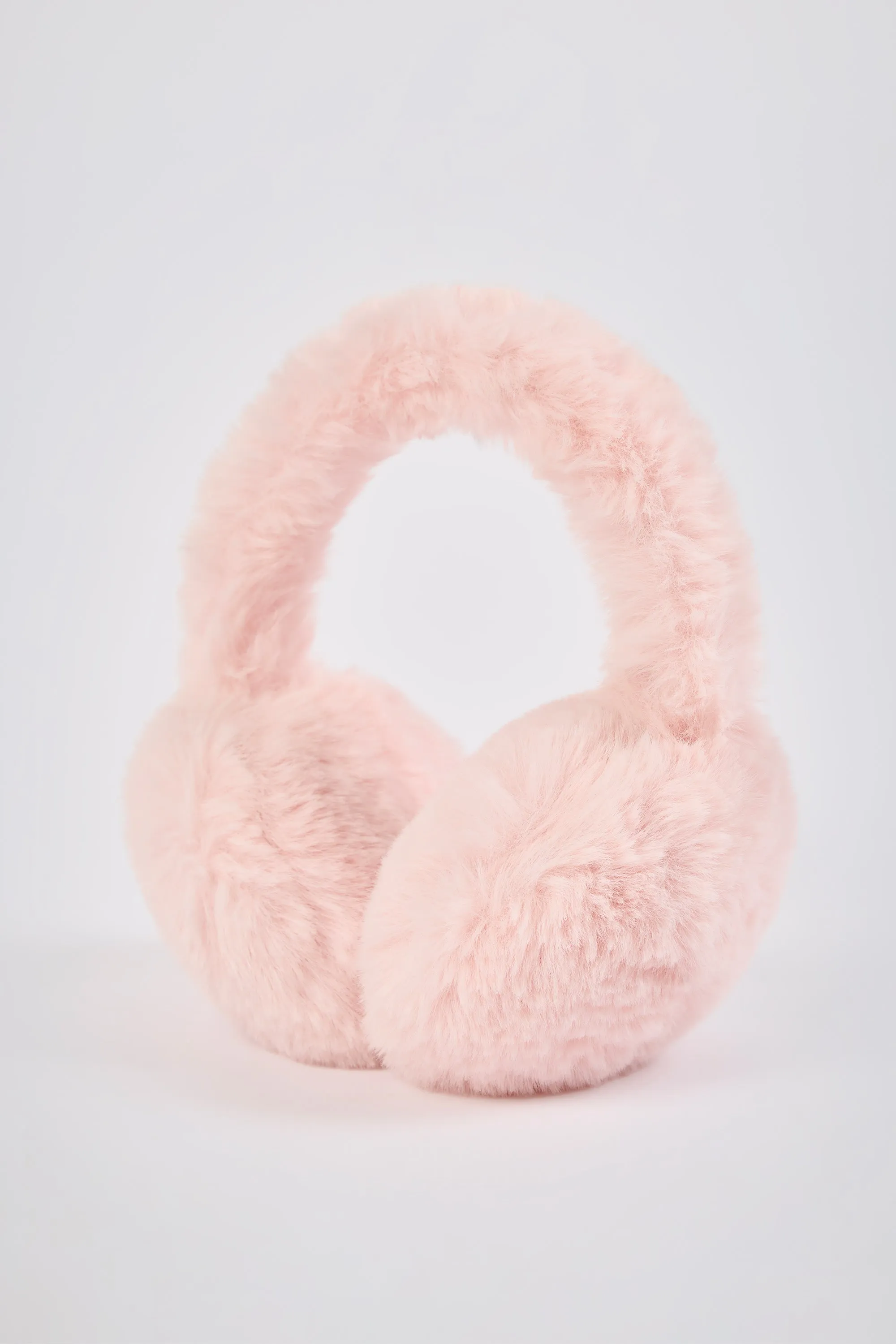 Faux-Fur Earmuffs in Pastel Pink