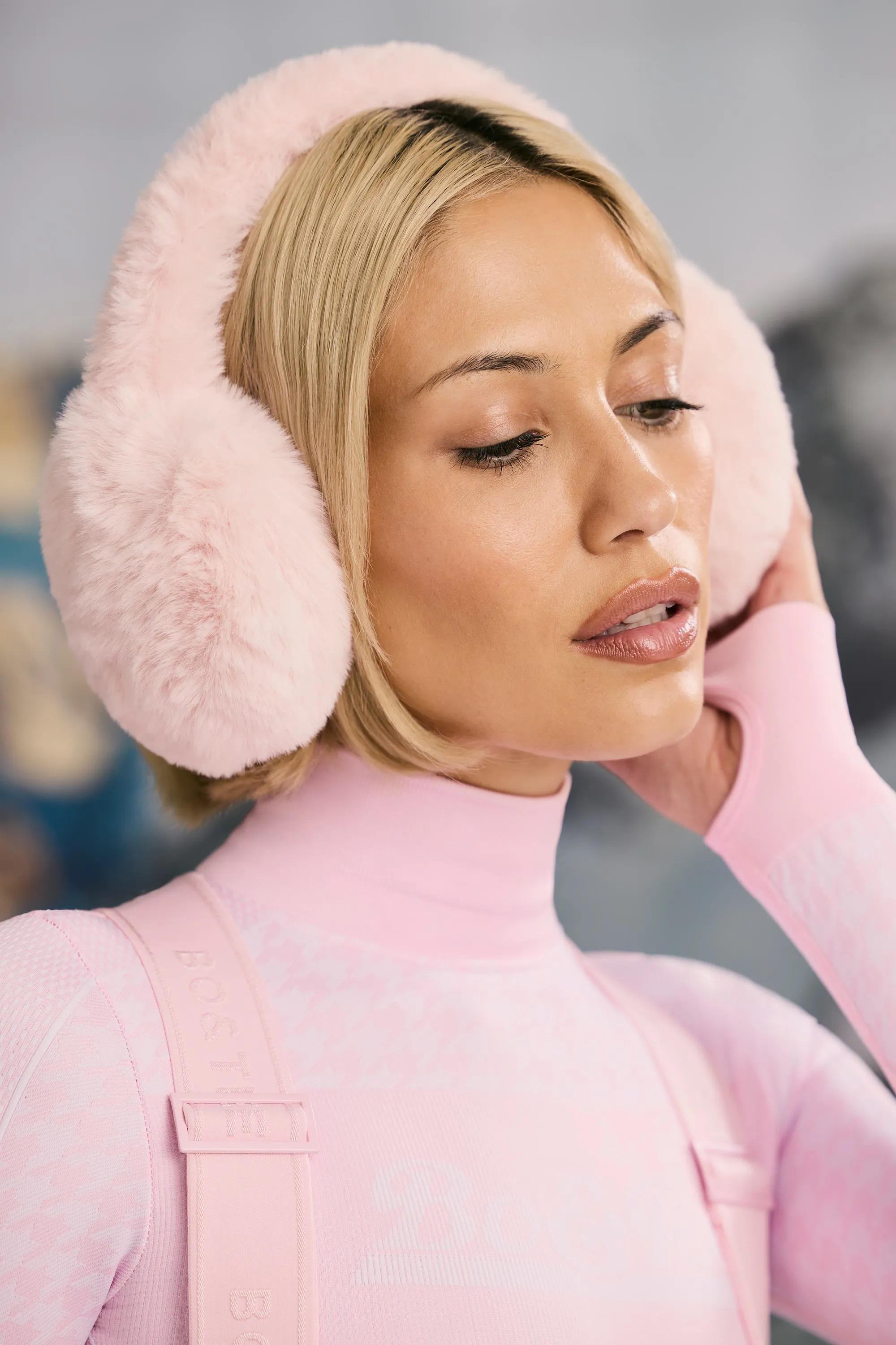 Faux-Fur Earmuffs in Pastel Pink