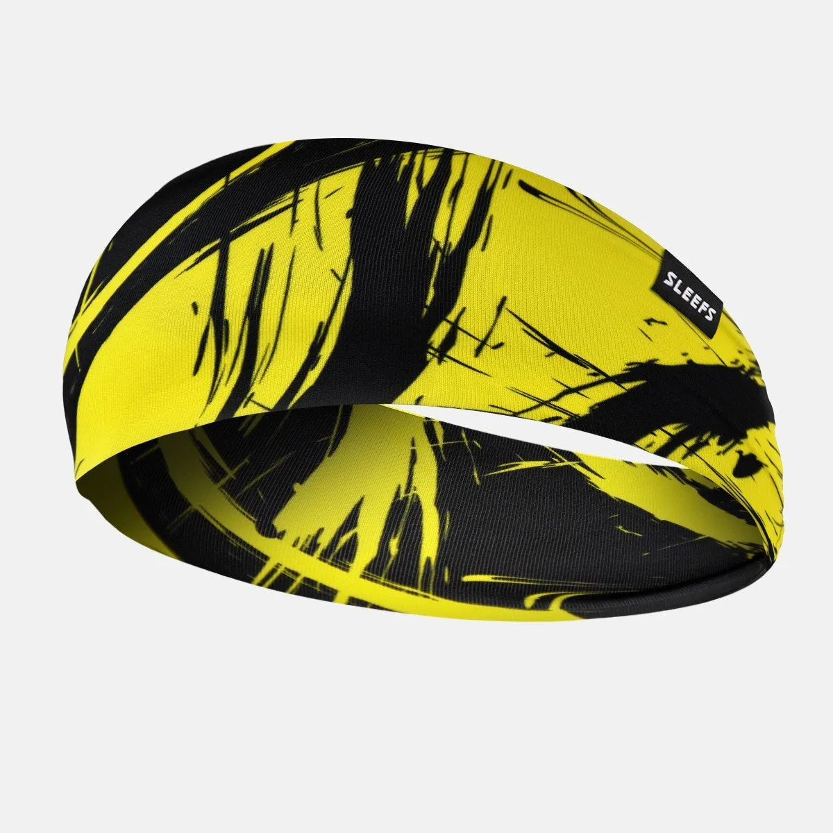 Fury Yellow and black Double-sided Wide Headband