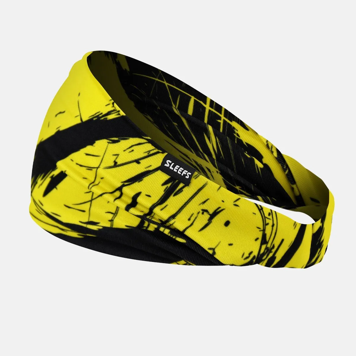 Fury Yellow and black Double-sided Wide Headband