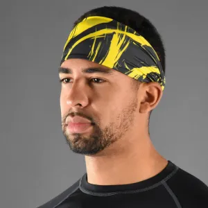 Fury Yellow and black Double-sided Wide Headband