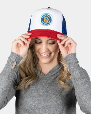 Good Times Trucker Hat - Multi with Blue Patch