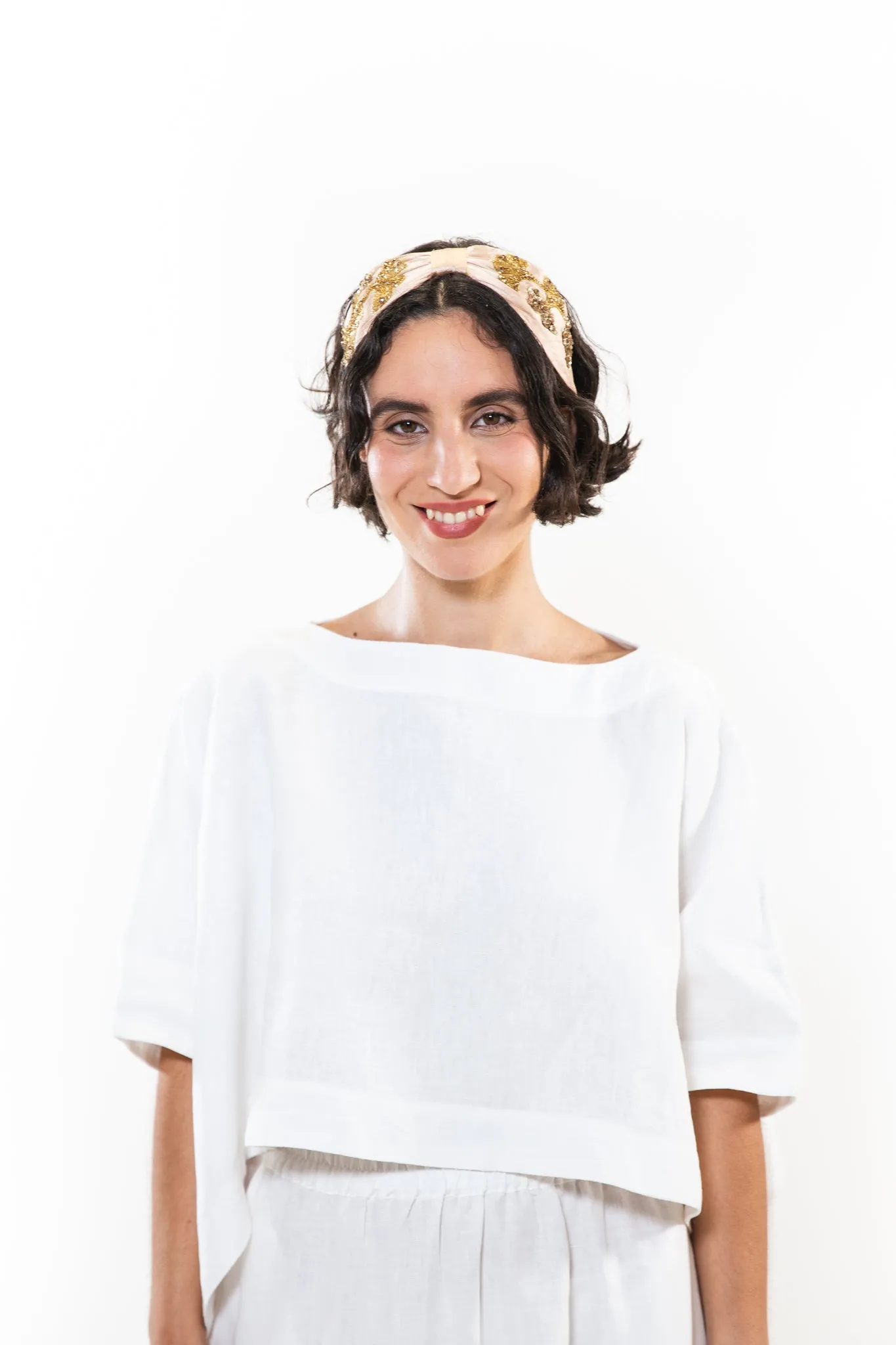 Hard Embroidered Headband | Audrey