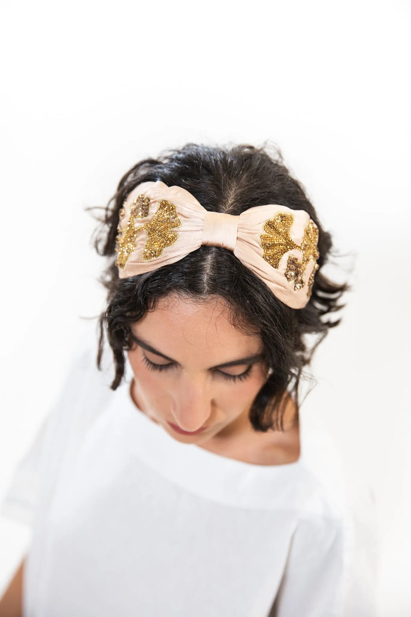 Hard Embroidered Headband | Audrey