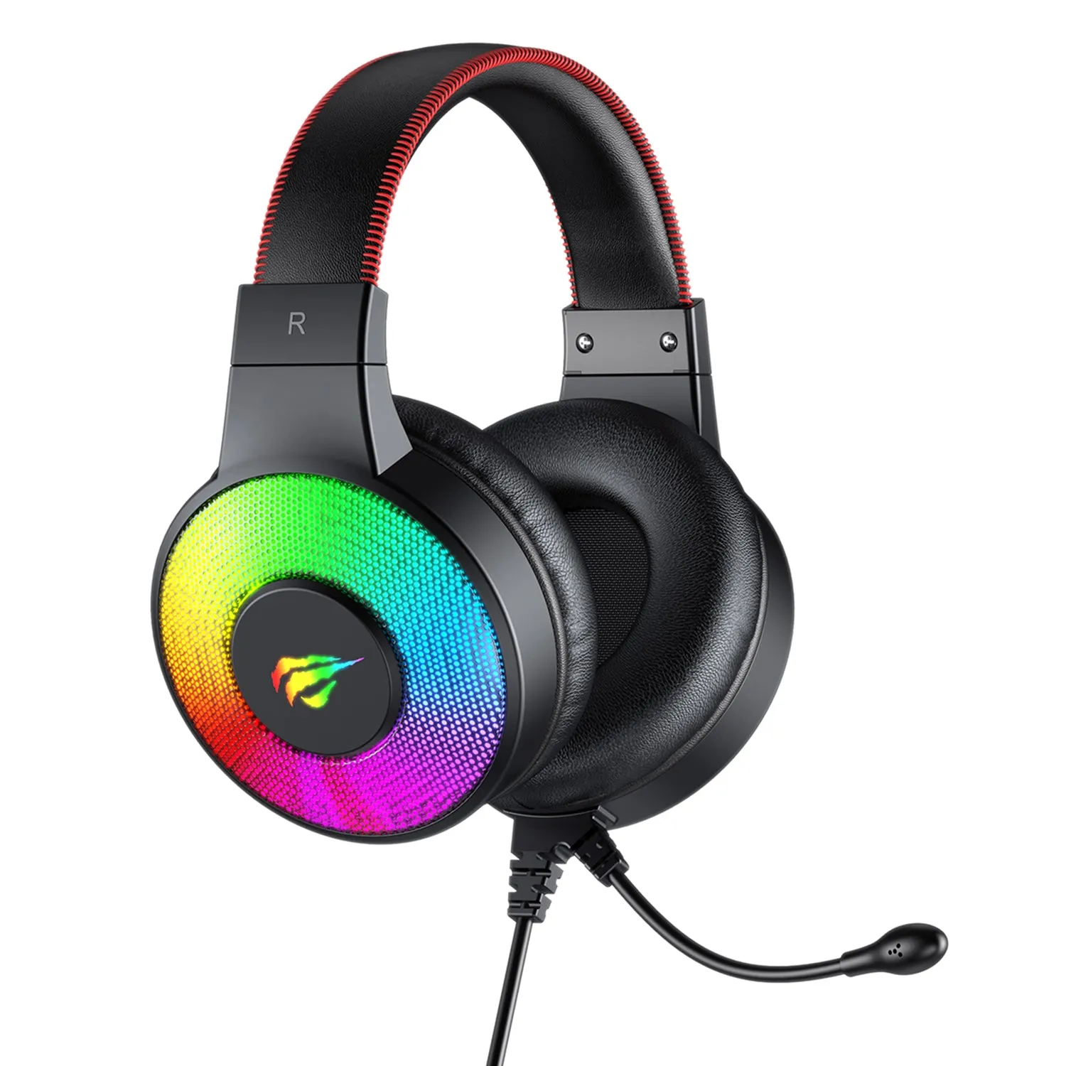 HAVIT H2013D RGB Gaming Headphone with Surround Sound & All-inclusive Skin Earmuffs