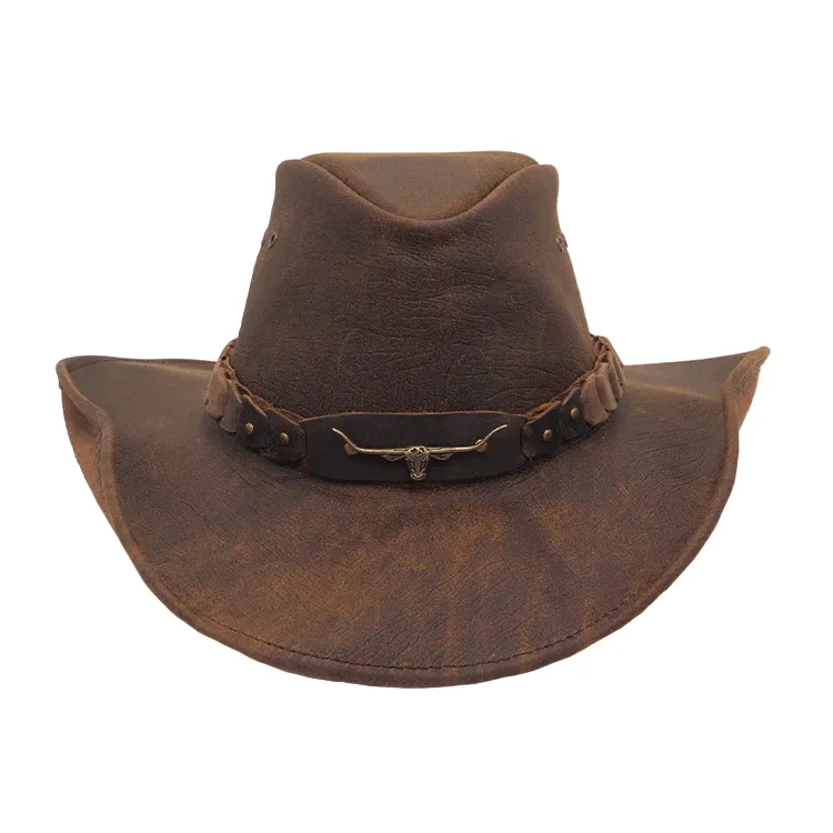 Kakadu Brumby Shapeable Leather Hat - Tobacco