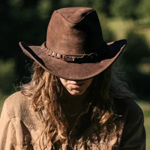 Kakadu Brumby Shapeable Leather Hat - Tobacco