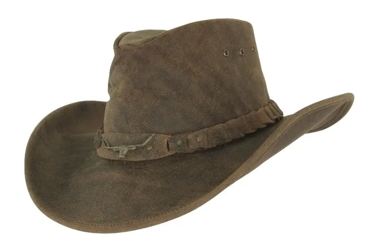 Kakadu Brumby Shapeable Leather Hat - Tobacco