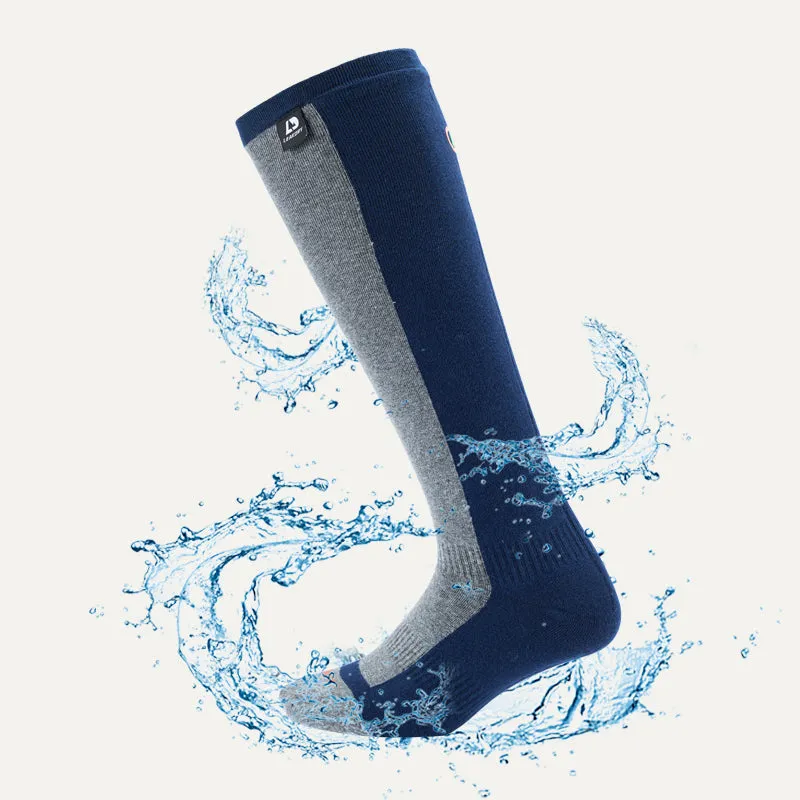 LEAKDRY Waterproof AdventureBreeze Knee High  Socks Blue&Grey