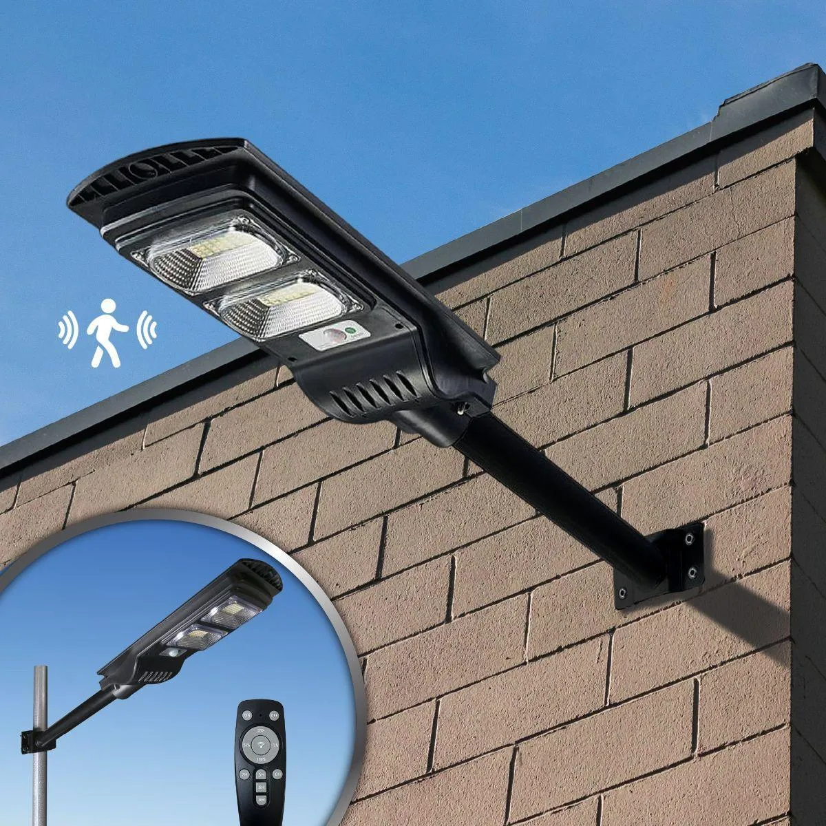 LED Street Light With Photocell, 500 Lumens, 6000K, Wall Mount, Solar