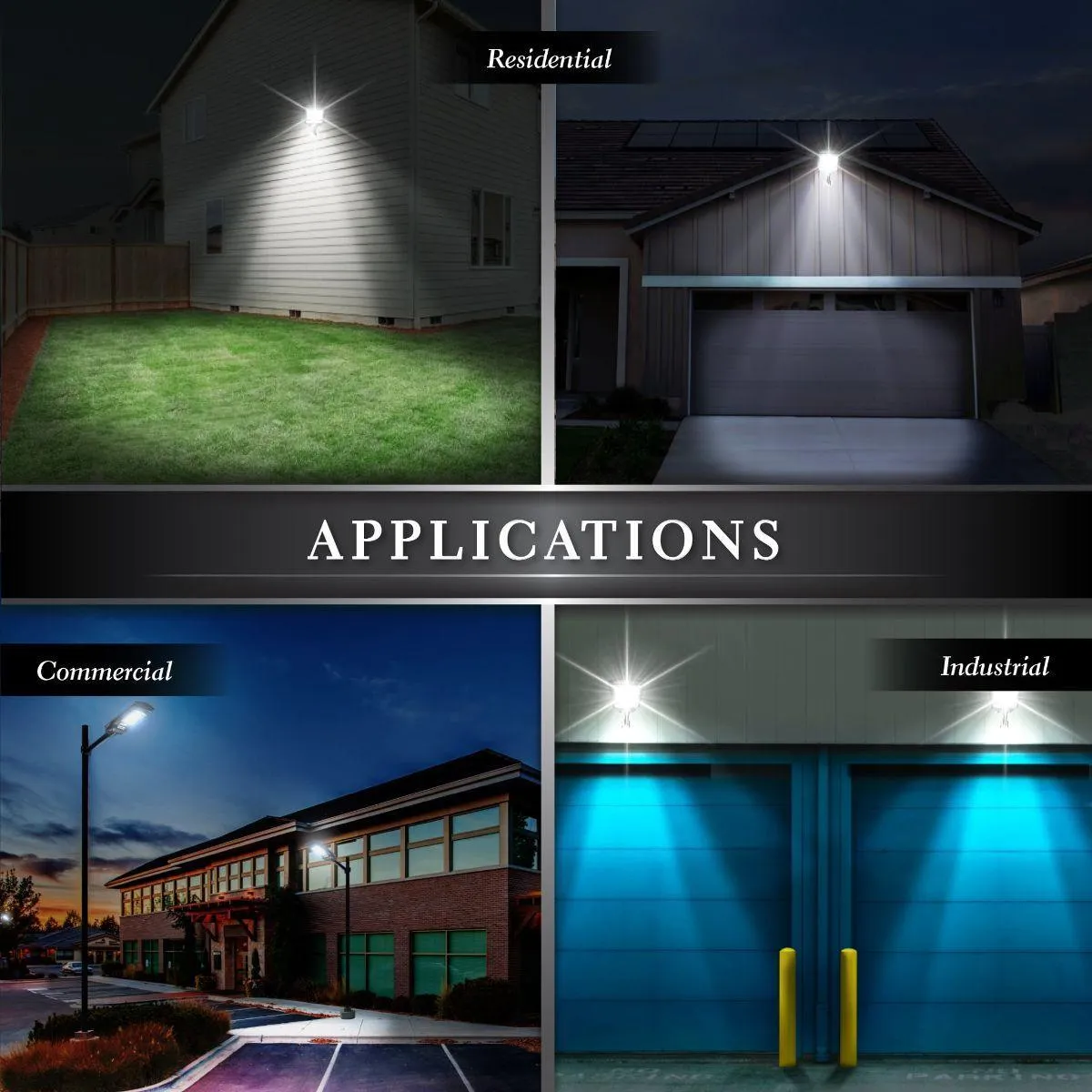 LED Street Light With Photocell, 500 Lumens, 6000K, Wall Mount, Solar