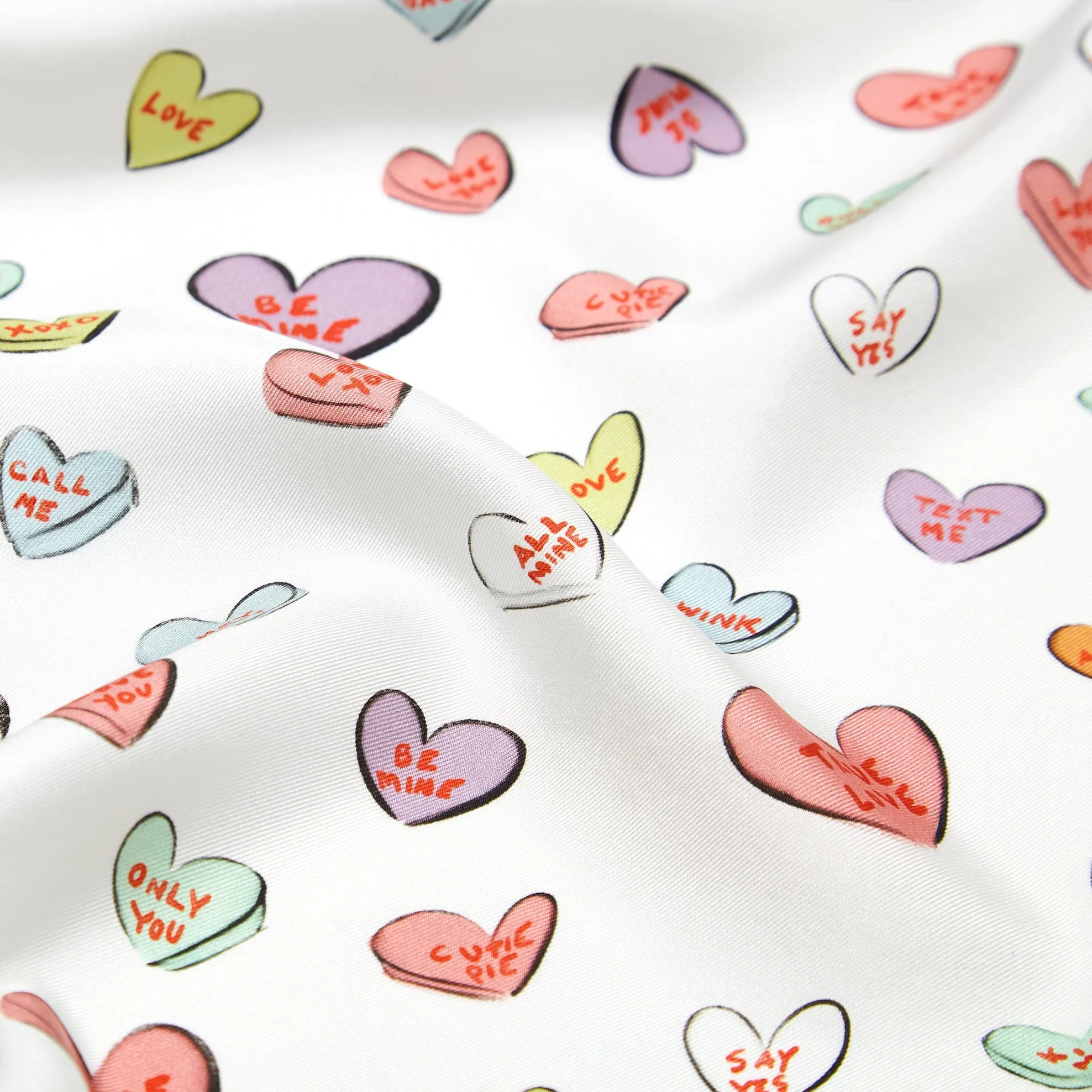 Love Hearts Silk Mini Scarf