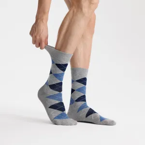 Men's Bamboo Dress Socks • Pattern Pack of 5 Pairs • Pacific Grey