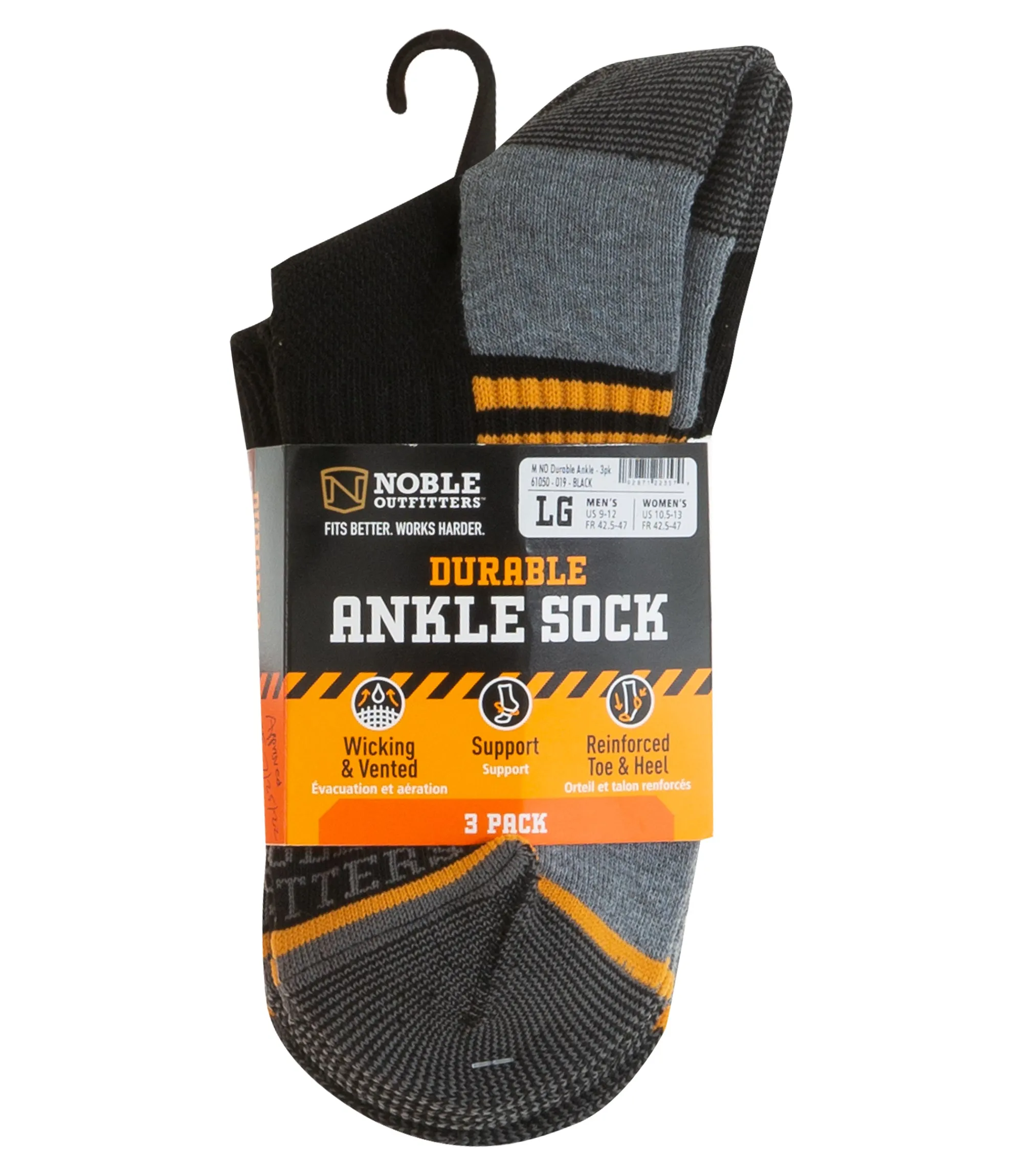 Men's Durable Ankle Sock – 3 Pack