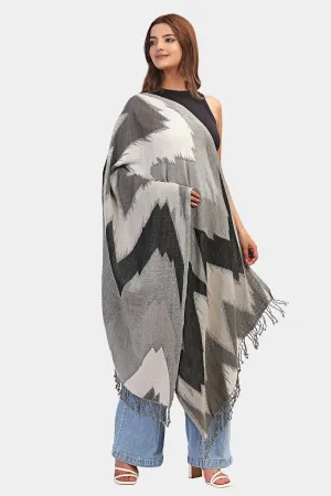 Monochrome Chic Jacquard Scarf