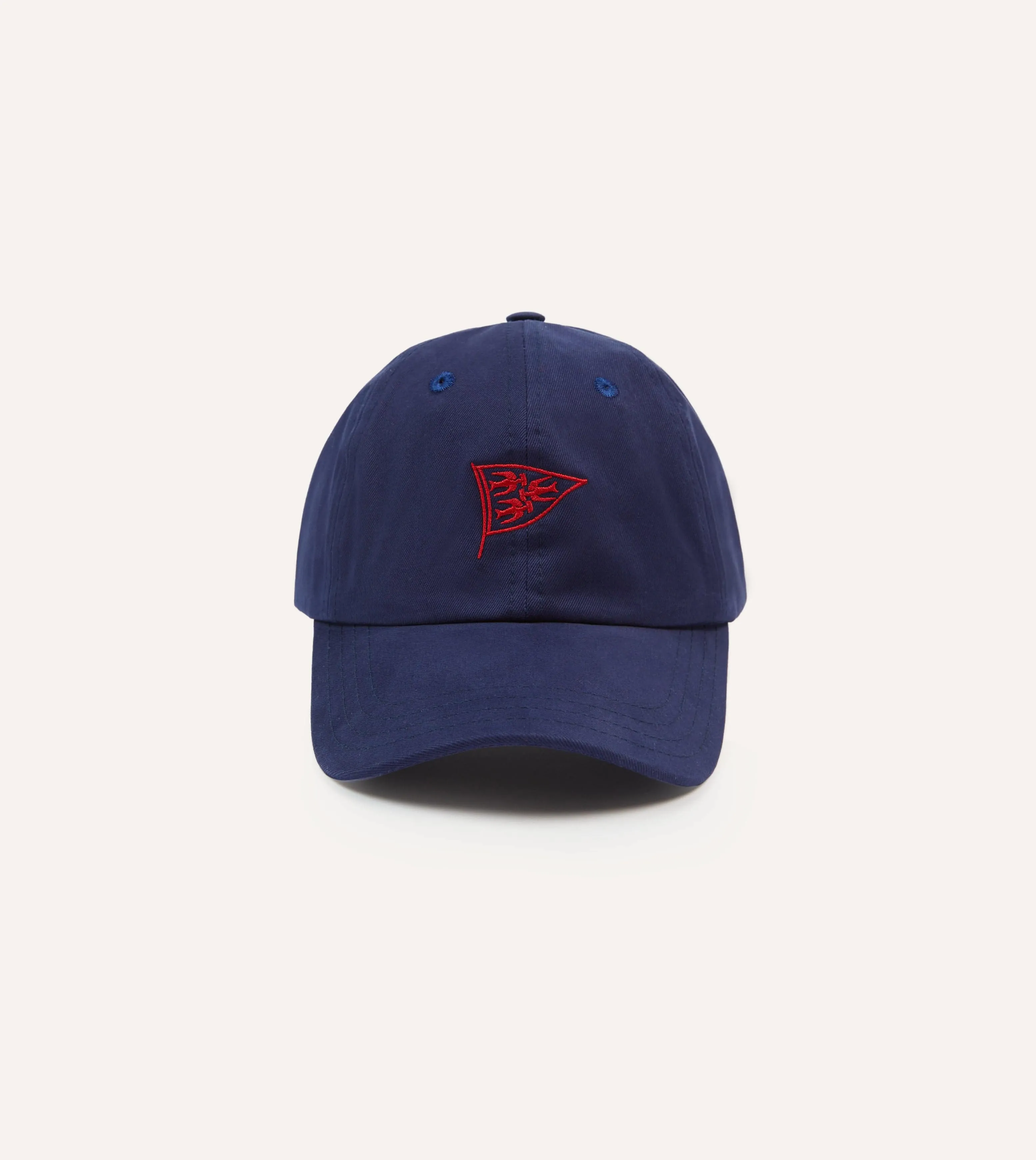 Navy Pigeon Flag Emblem Cotton Twill Baseball Cap