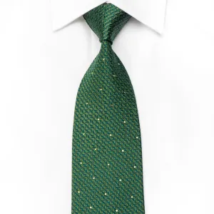 Nina Ricci Men's Crystal Silk Tie Geometric On Green Sparkling With Green Rhinestones