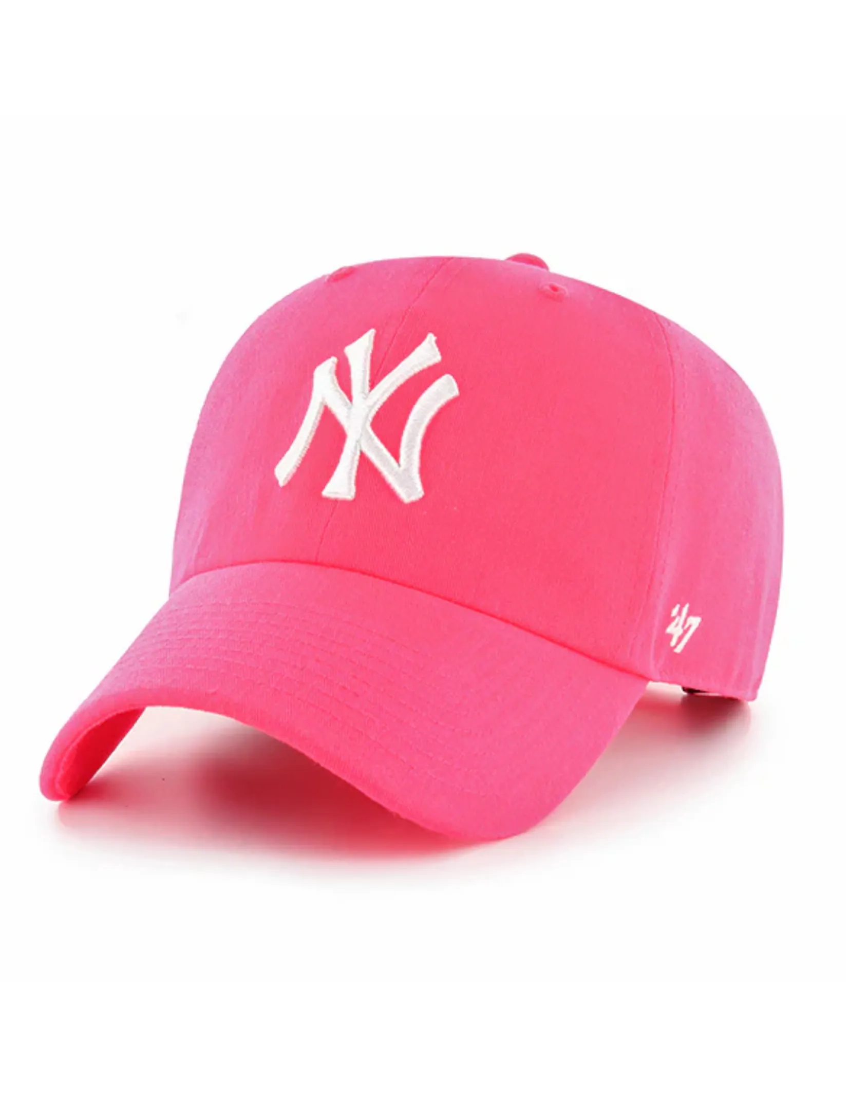 NY Yankees Basic Ball Cap, Neon Pink/White