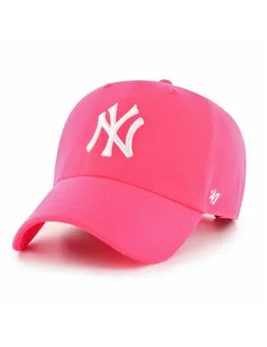 NY Yankees Basic Ball Cap, Neon Pink/White