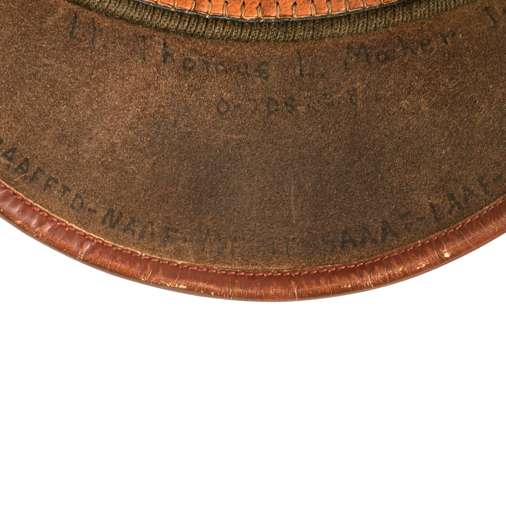 Original U.S. WWII USAAF Named Officer’s Crush Visor Cap with “Travel Journal” Under Visor - FLIGHTER by BANCROFT