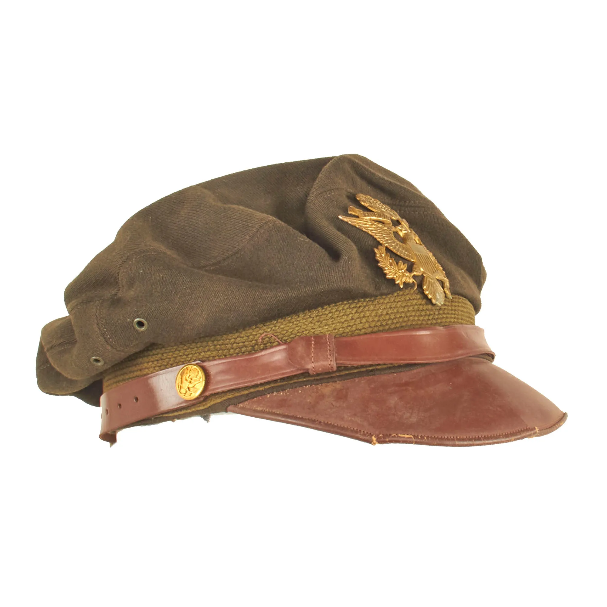 Original U.S. WWII USAAF Officer Winter Crush Visor Cap - FLIGHTER by BANCROFT