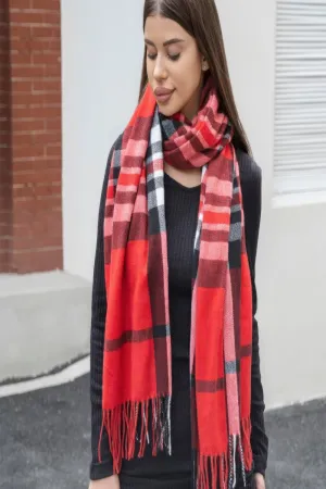 Plaid Tassel Blanket Scarf