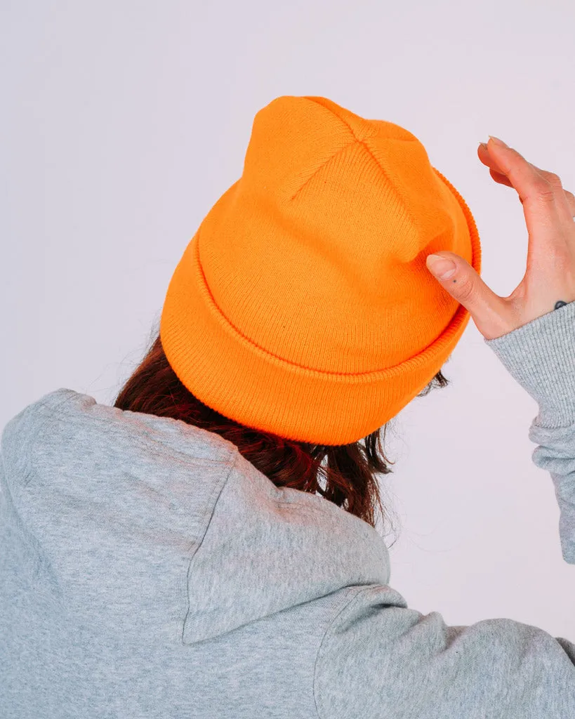 Plant Faced Beanie - Alarm Orange