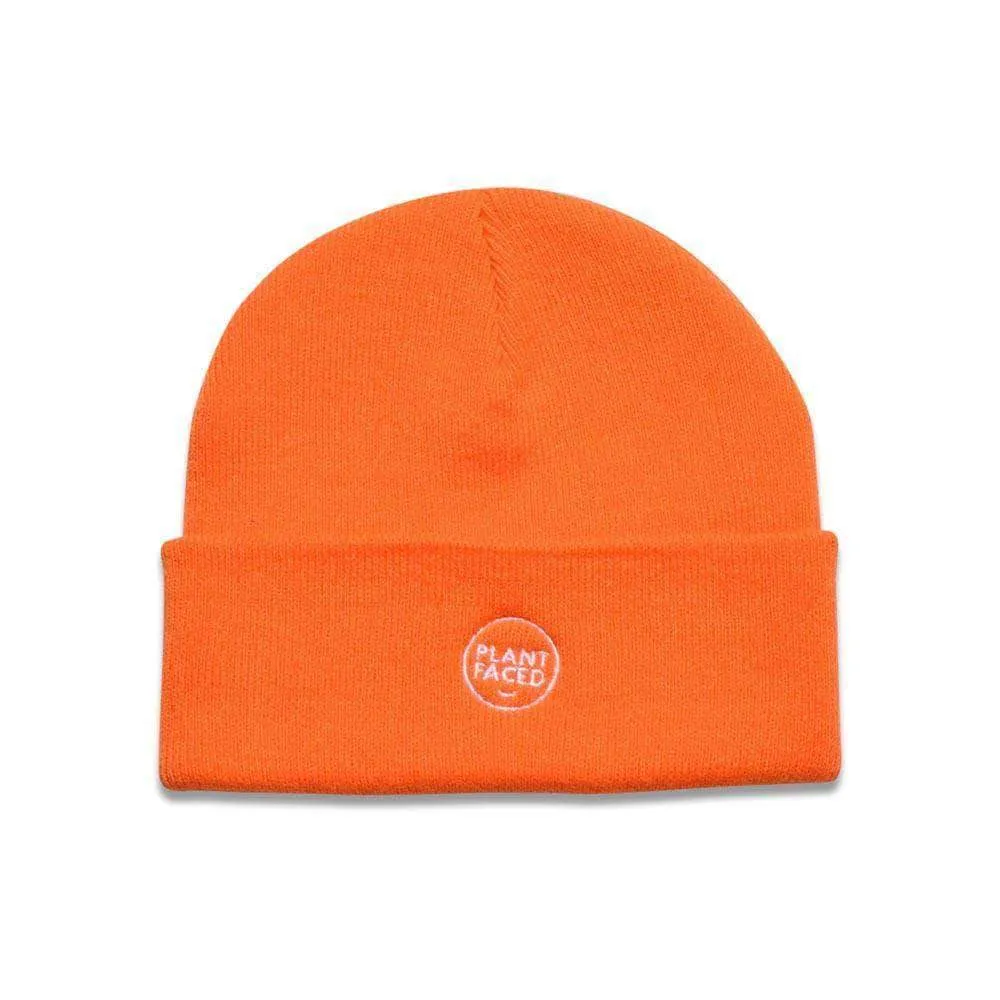 Plant Faced Beanie - Alarm Orange