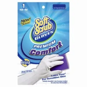 Premium Comfort Vinyl Gloves, Latex-Free, White With Flocked Cotton Lining, Medium, Pr.