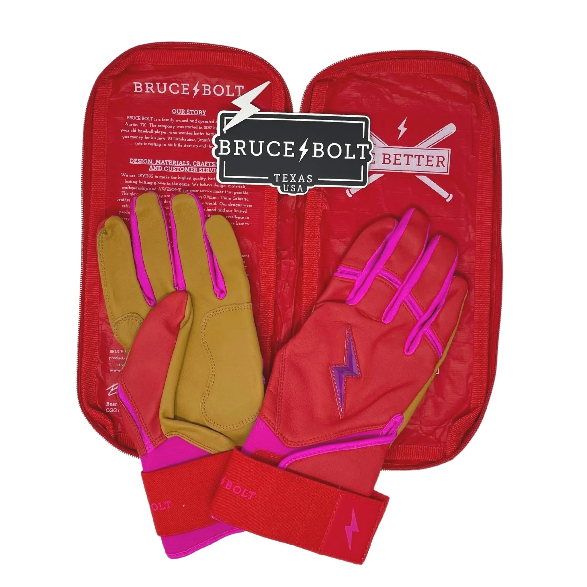 PREMIUM PRO BADER Series Long Cuff Batting Gloves | PINK