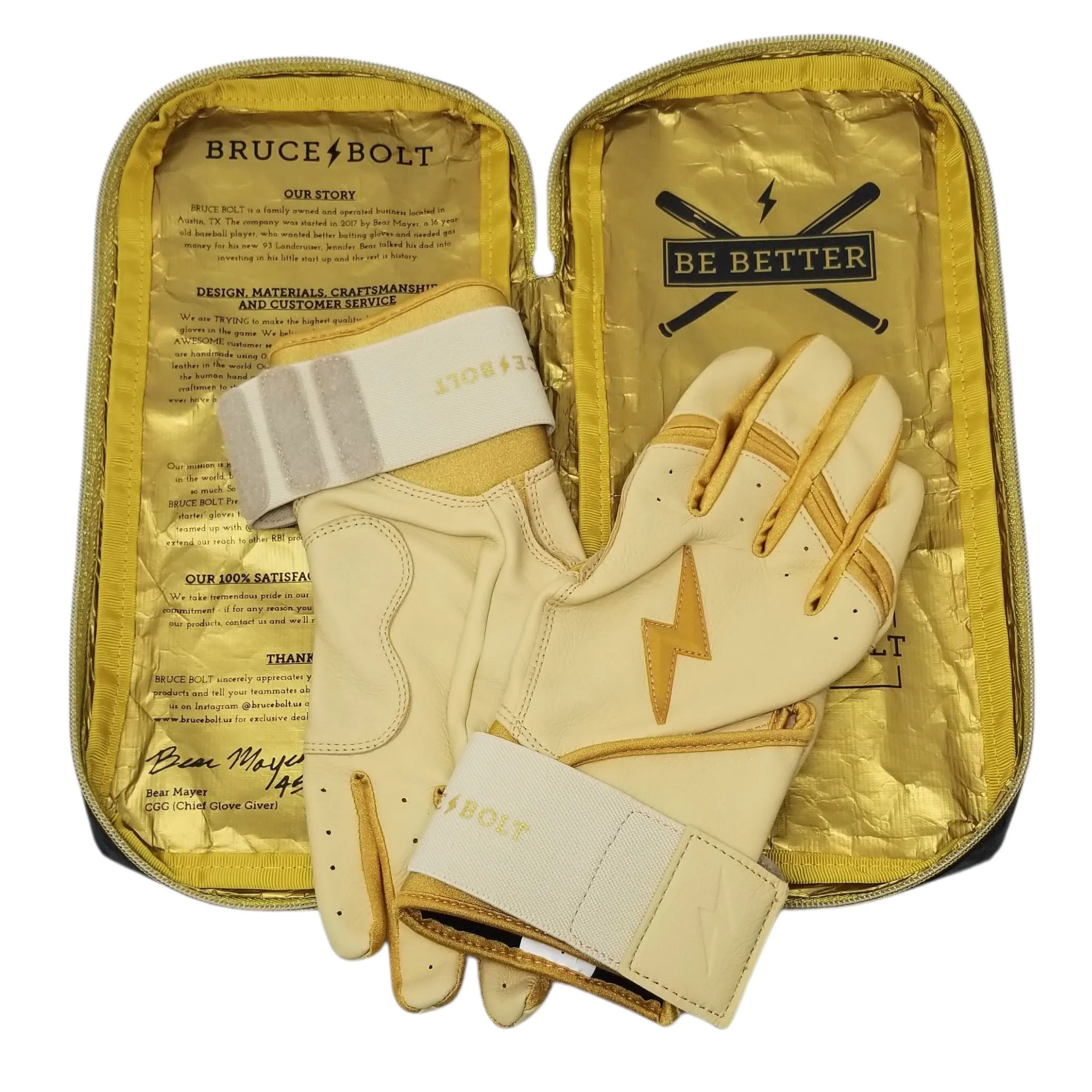 PREMIUM PRO GOLD Series Long Cuff Batting Gloves