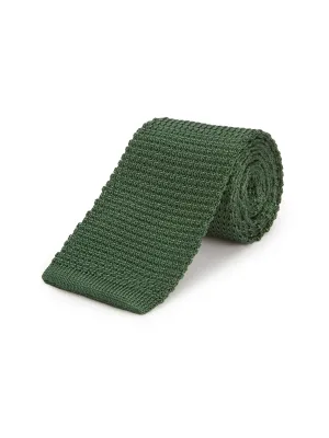 Pure Silk Knitted Tie - Green