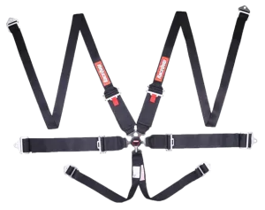 RaceQuip Camlock 6 Point HANS Harness Set - Black - 3 in. Lap - 3 in. to 2 in. Shoulder - 2 in. Sub - 746006