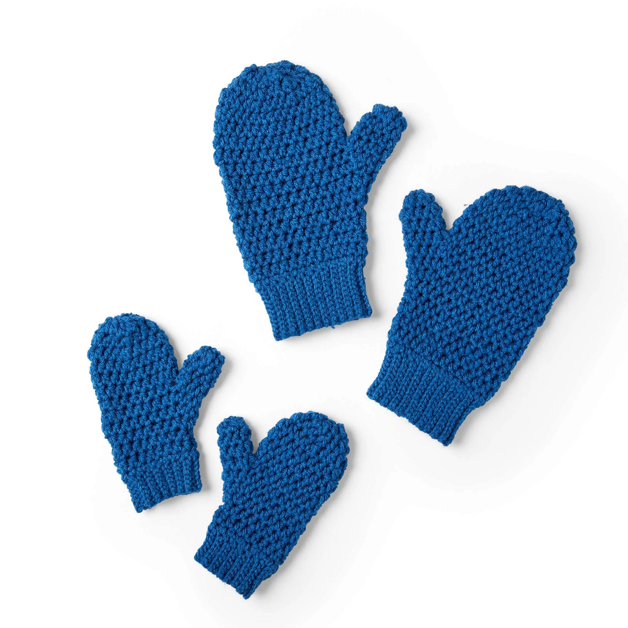 Red Heart Family Size Crochet Mittens